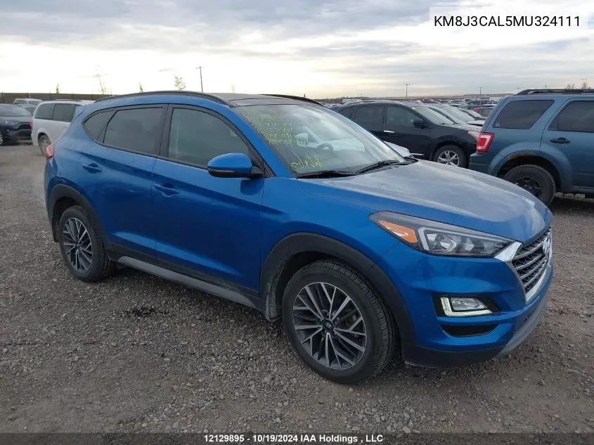 2021 Hyundai Tucson Limited/Sel/Sport/Ultimate/Value VIN: KM8J3CAL5MU324111 Lot: 12129895