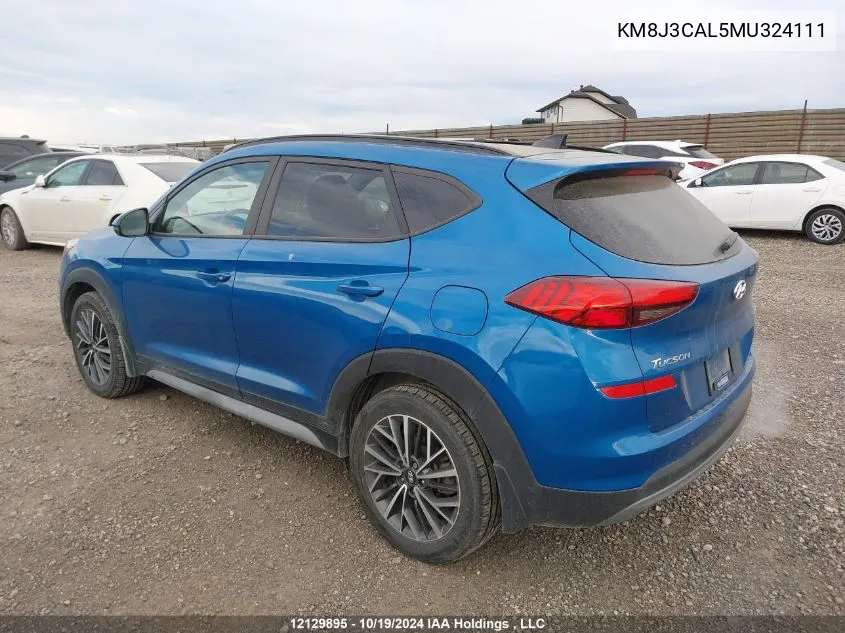 2021 Hyundai Tucson Limited/Sel/Sport/Ultimate/Value VIN: KM8J3CAL5MU324111 Lot: 12129895