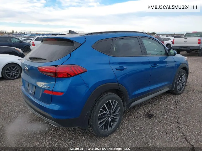 2021 Hyundai Tucson Limited/Sel/Sport/Ultimate/Value VIN: KM8J3CAL5MU324111 Lot: 12129895