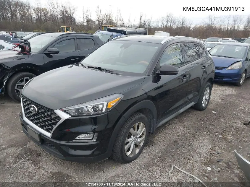 2021 Hyundai Tucson Preferred Awd VIN: KM8J3CA41MU391913 Lot: 12154700