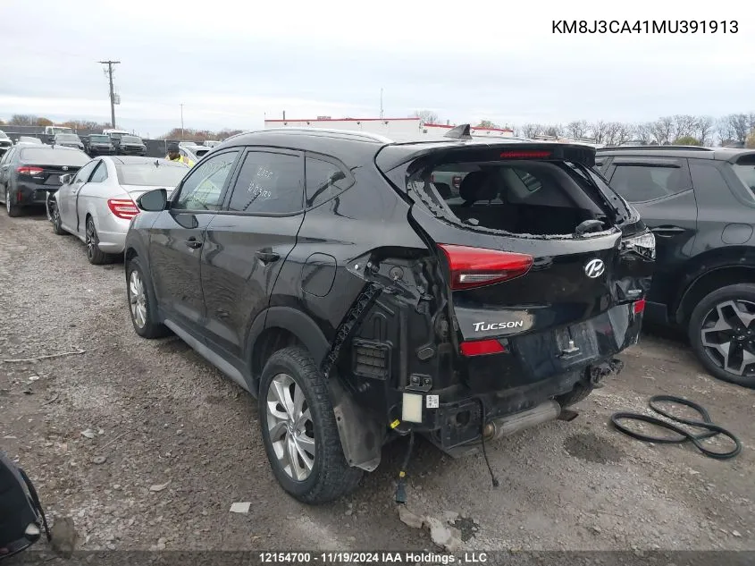 2021 Hyundai Tucson Preferred Awd VIN: KM8J3CA41MU391913 Lot: 12154700