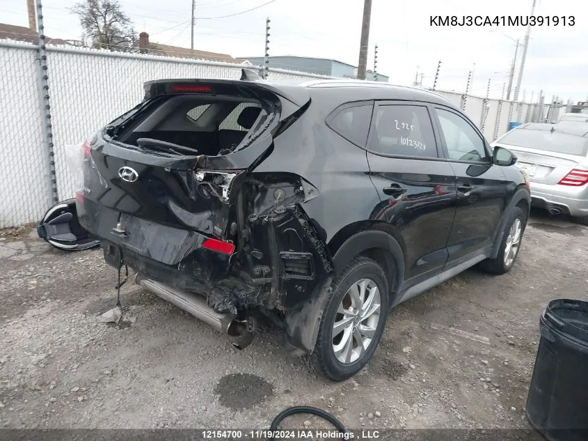 2021 Hyundai Tucson Preferred Awd VIN: KM8J3CA41MU391913 Lot: 12154700