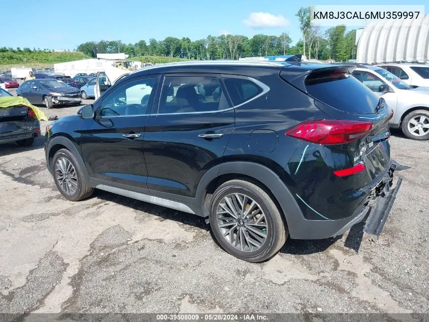 2021 Hyundai Tucson Limited VIN: KM8J3CAL6MU359997 Lot: 39508009