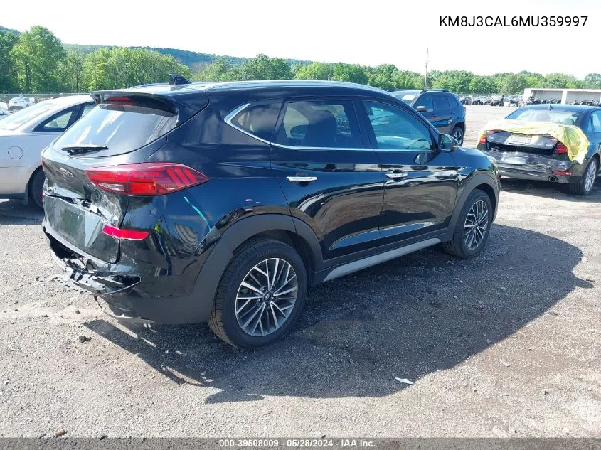 2021 Hyundai Tucson Limited VIN: KM8J3CAL6MU359997 Lot: 39508009