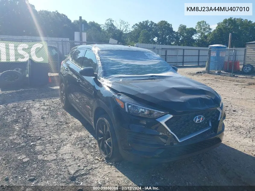 2021 Hyundai Tucson Se VIN: KM8J23A44MU407010 Lot: 39850385