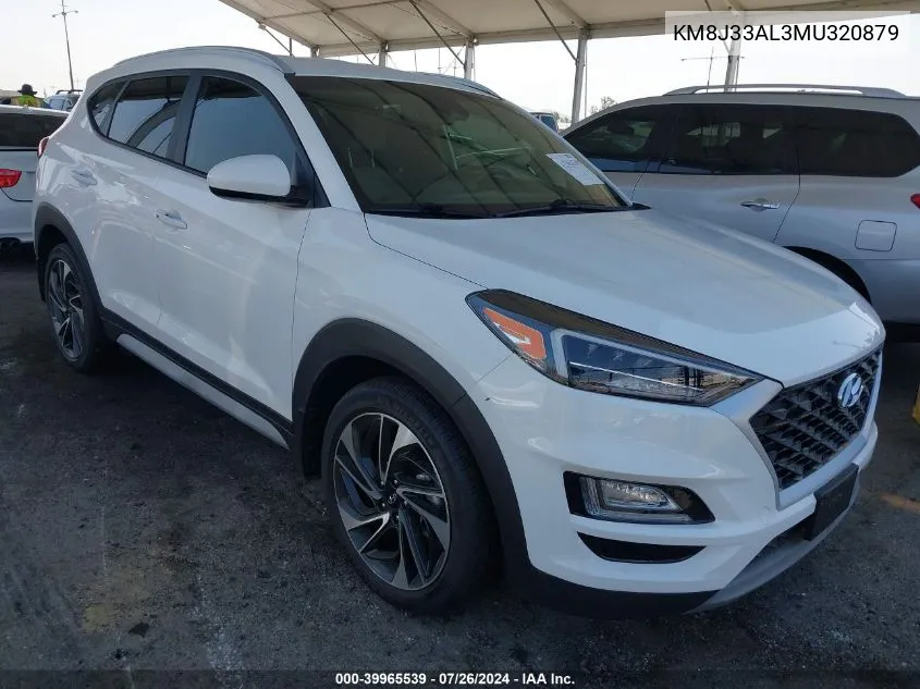 2021 Hyundai Tucson Sport VIN: KM8J33AL3MU320879 Lot: 39965539