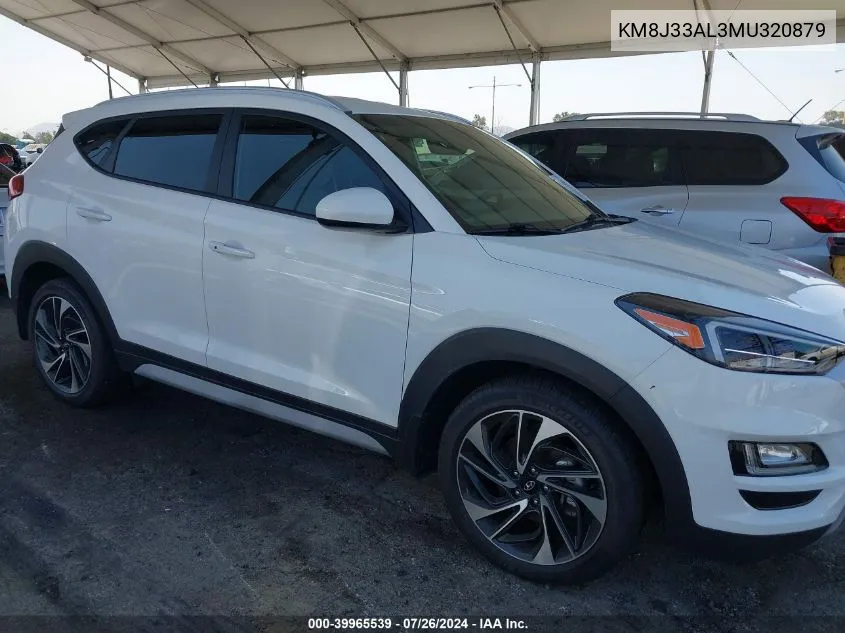 2021 Hyundai Tucson Sport VIN: KM8J33AL3MU320879 Lot: 39965539