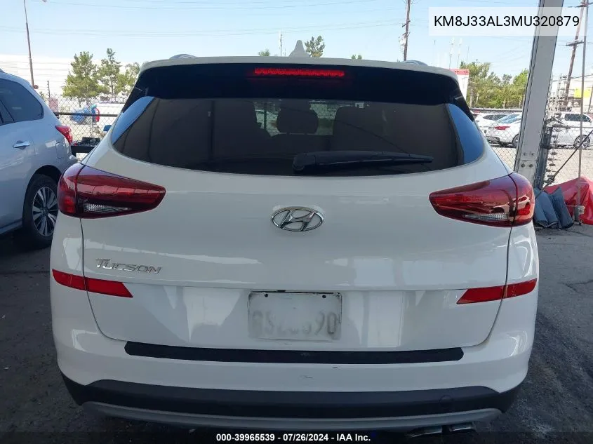 2021 Hyundai Tucson Sport VIN: KM8J33AL3MU320879 Lot: 39965539