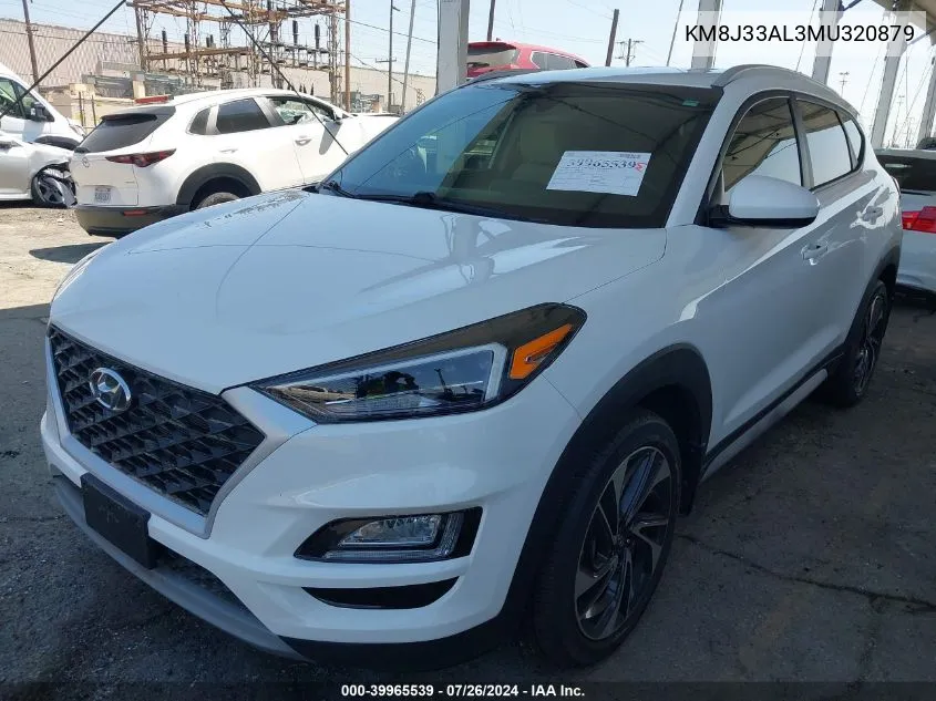 2021 Hyundai Tucson Sport VIN: KM8J33AL3MU320879 Lot: 39965539