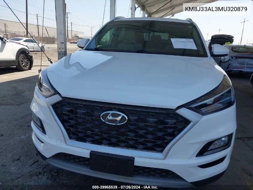 2021 Hyundai Tucson Sport VIN: KM8J33AL3MU320879 Lot: 39965539