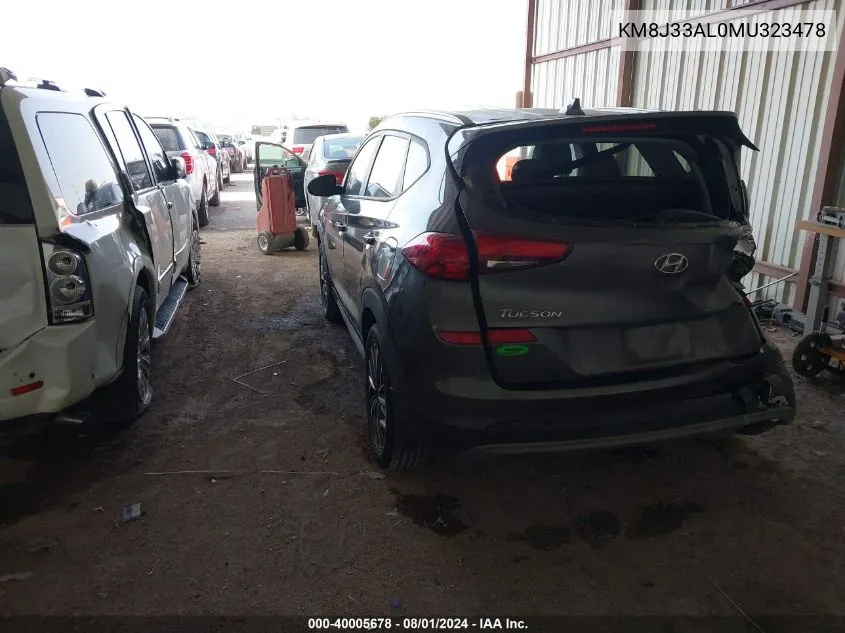 2021 Hyundai Tucson Sel VIN: KM8J33AL0MU323478 Lot: 40005678