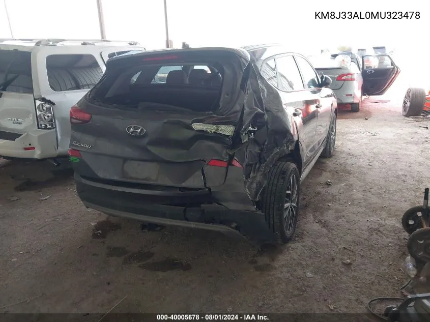 2021 Hyundai Tucson Sel VIN: KM8J33AL0MU323478 Lot: 40005678