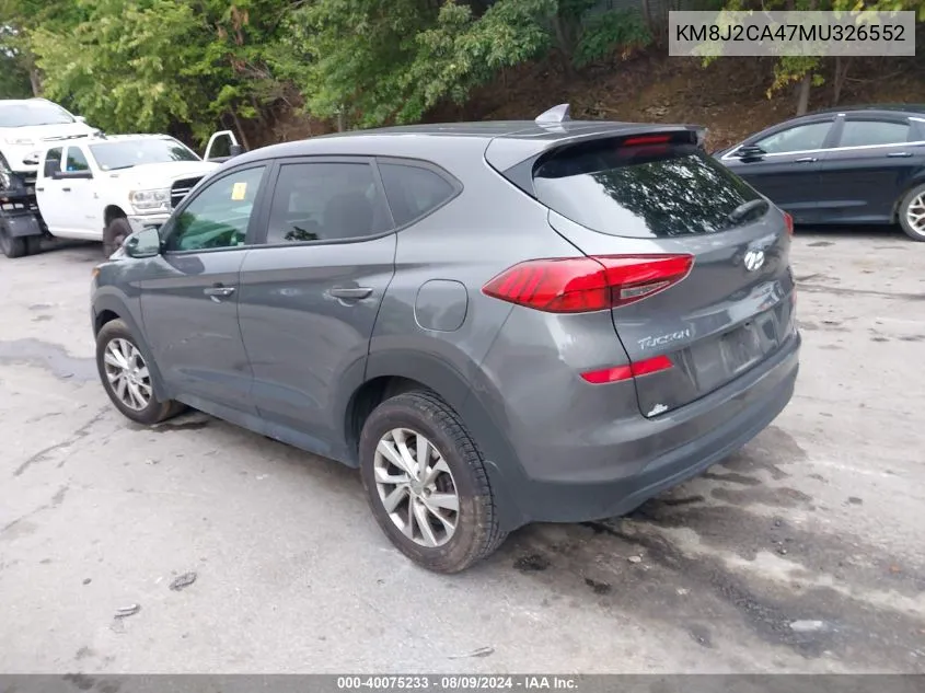 2021 Hyundai Tucson Se VIN: KM8J2CA47MU326552 Lot: 40075233