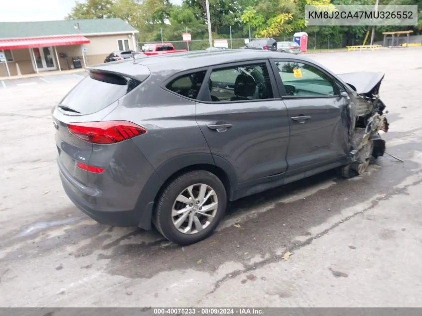 2021 Hyundai Tucson Se VIN: KM8J2CA47MU326552 Lot: 40075233