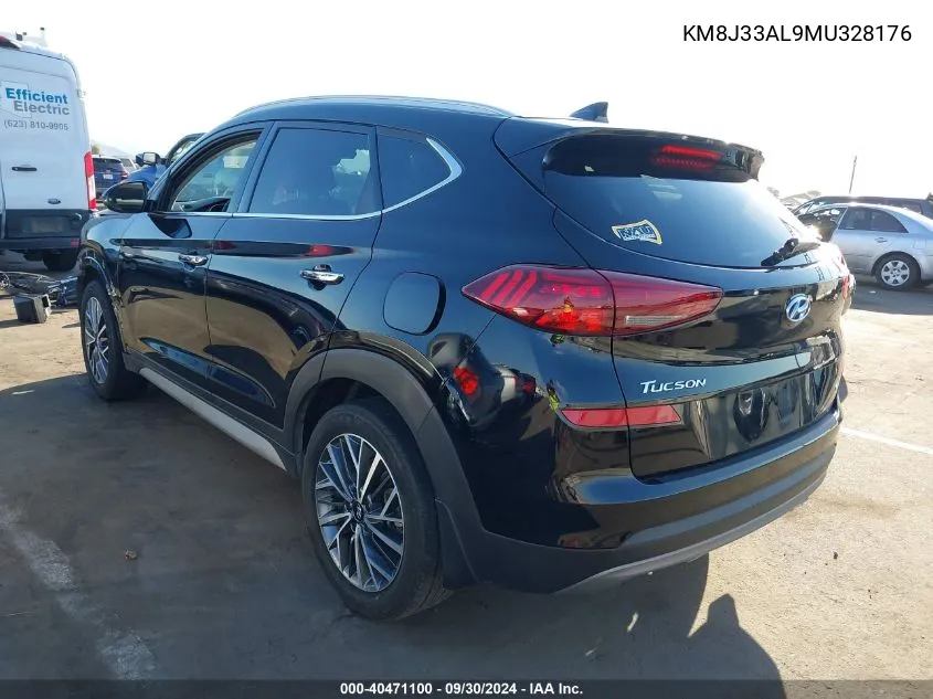 2021 Hyundai Tucson Limited VIN: KM8J33AL9MU328176 Lot: 40471100