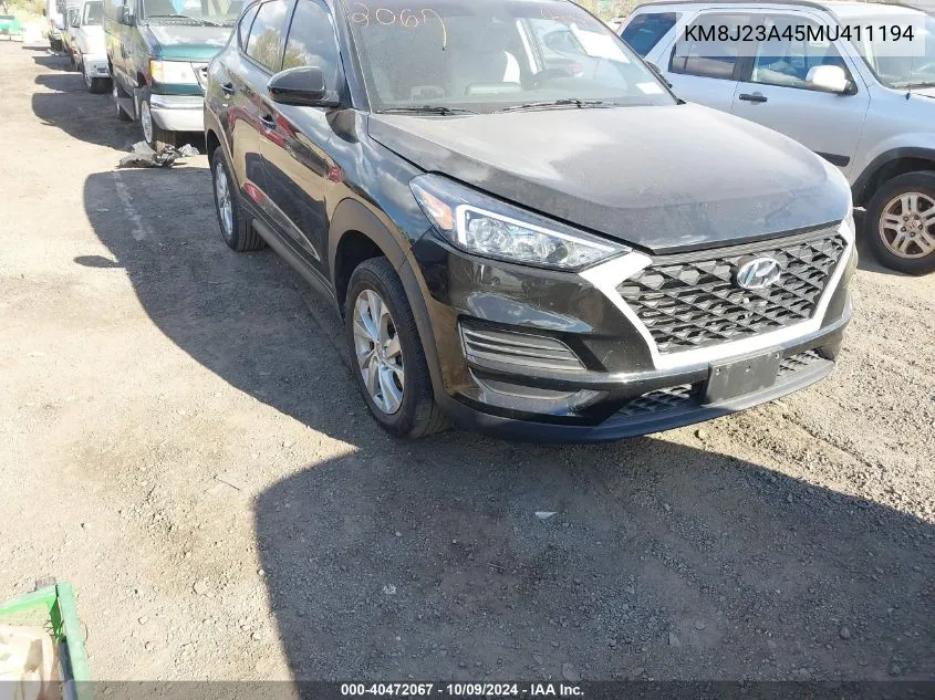 2021 Hyundai Tucson Se VIN: KM8J23A45MU411194 Lot: 40472067