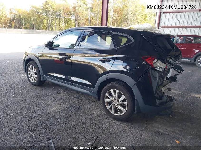 2021 Hyundai Tucson Se VIN: KM8J23A4XMU334726 Lot: 40480762