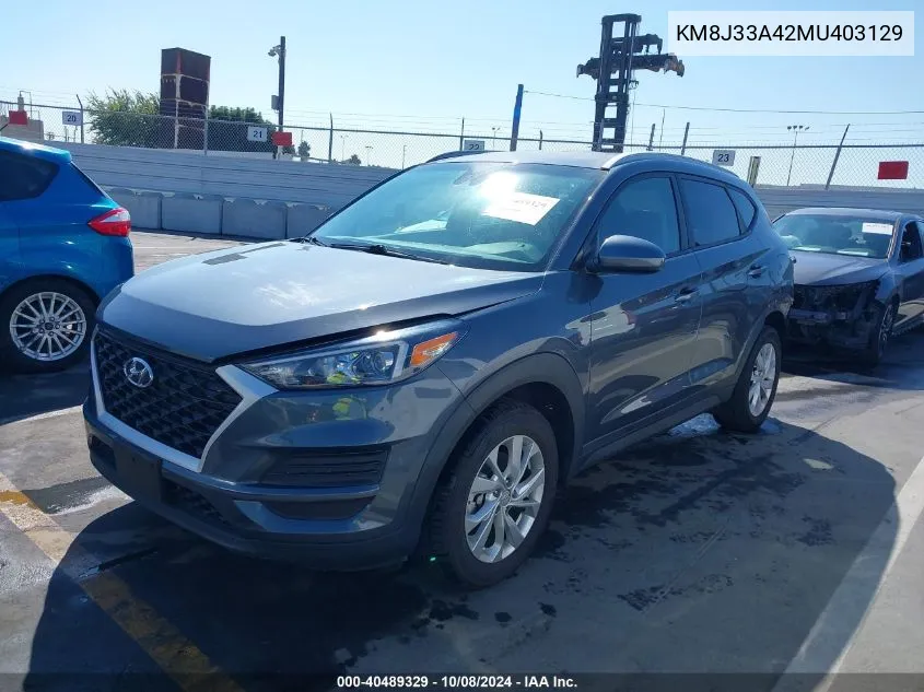 2021 Hyundai Tucson Value VIN: KM8J33A42MU403129 Lot: 40489329