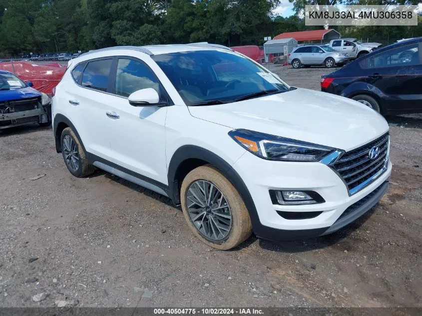 2021 Hyundai Tucson Limited VIN: KM8J33AL4MU306358 Lot: 40504775