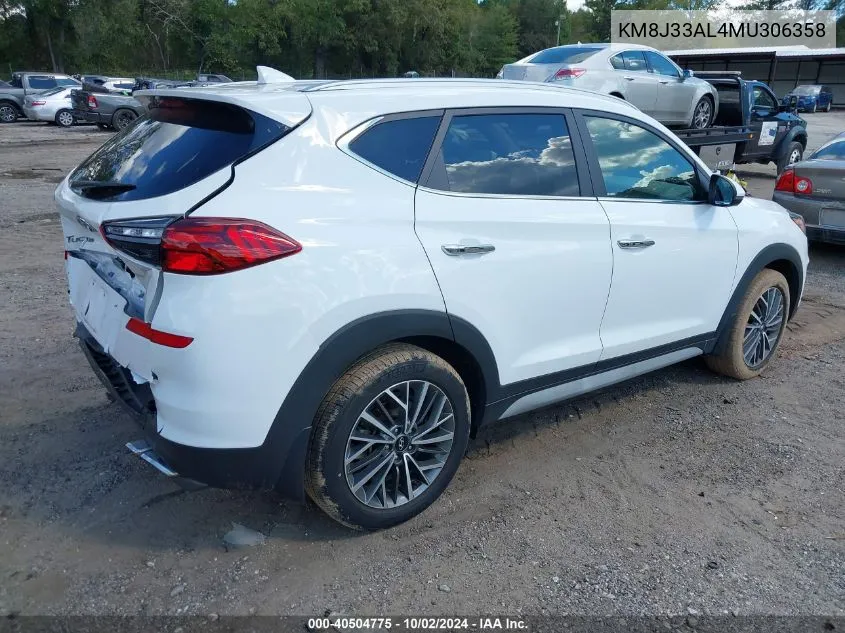 2021 Hyundai Tucson Limited VIN: KM8J33AL4MU306358 Lot: 40504775