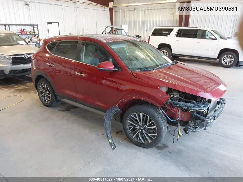 2021 Hyundai Tucson Limited/Sel/Sport/Ultimat VIN: KM8J3CAL5MU390531 Lot: 40517027