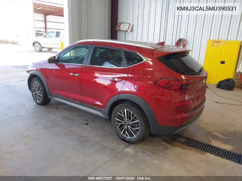 2021 Hyundai Tucson Limited/Sel/Sport/Ultimat VIN: KM8J3CAL5MU390531 Lot: 40517027