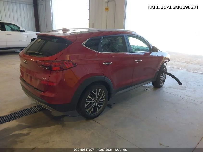 2021 Hyundai Tucson Limited/Sel/Sport/Ultimat VIN: KM8J3CAL5MU390531 Lot: 40517027