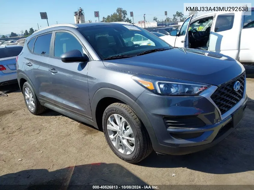 2021 Hyundai Tucson Value VIN: KM8J33A43MU292638 Lot: 40526813