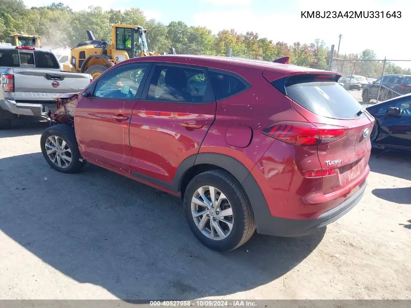 2021 Hyundai Tucson Se VIN: KM8J23A42MU331643 Lot: 40527058