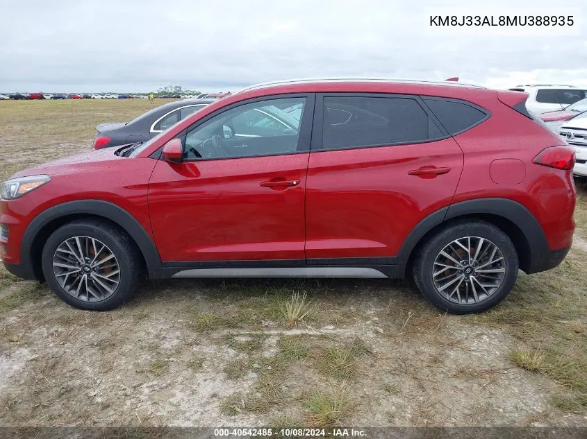 2021 Hyundai Tucson Limited/Sel/Sport/Ultimat VIN: KM8J33AL8MU388935 Lot: 40542485