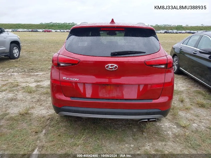 2021 Hyundai Tucson Limited/Sel/Sport/Ultimat VIN: KM8J33AL8MU388935 Lot: 40542485