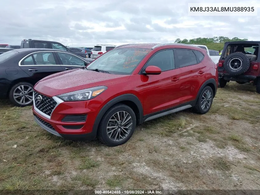 2021 Hyundai Tucson Limited/Sel/Sport/Ultimat VIN: KM8J33AL8MU388935 Lot: 40542485