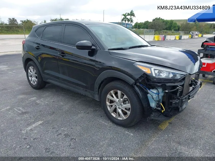 2021 Hyundai Tucson Se VIN: KM8J23A43MU334809 Lot: 40573526