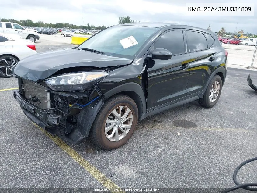 2021 Hyundai Tucson Se VIN: KM8J23A43MU334809 Lot: 40573526