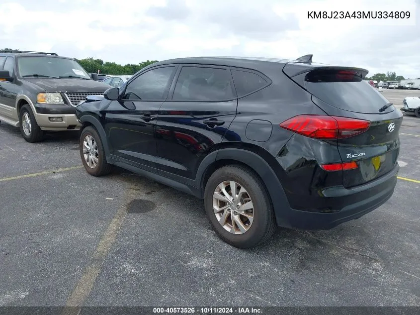 2021 Hyundai Tucson Se VIN: KM8J23A43MU334809 Lot: 40573526