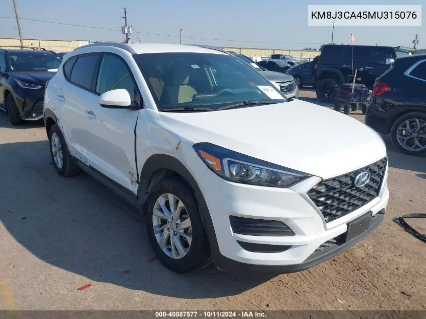 2021 Hyundai Tucson Value VIN: KM8J3CA45MU315076 Lot: 40587577