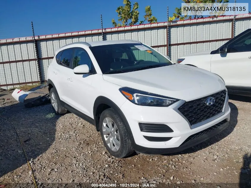 2021 Hyundai Tucson Value VIN: KM8J33A4XMU318135 Lot: 40642495