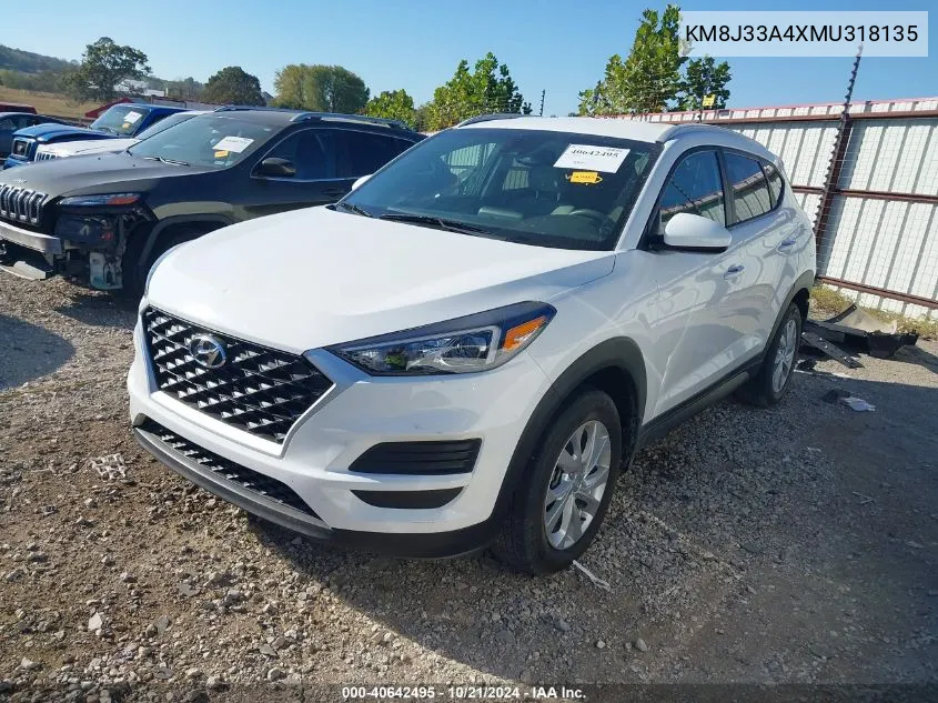 2021 Hyundai Tucson Value VIN: KM8J33A4XMU318135 Lot: 40642495