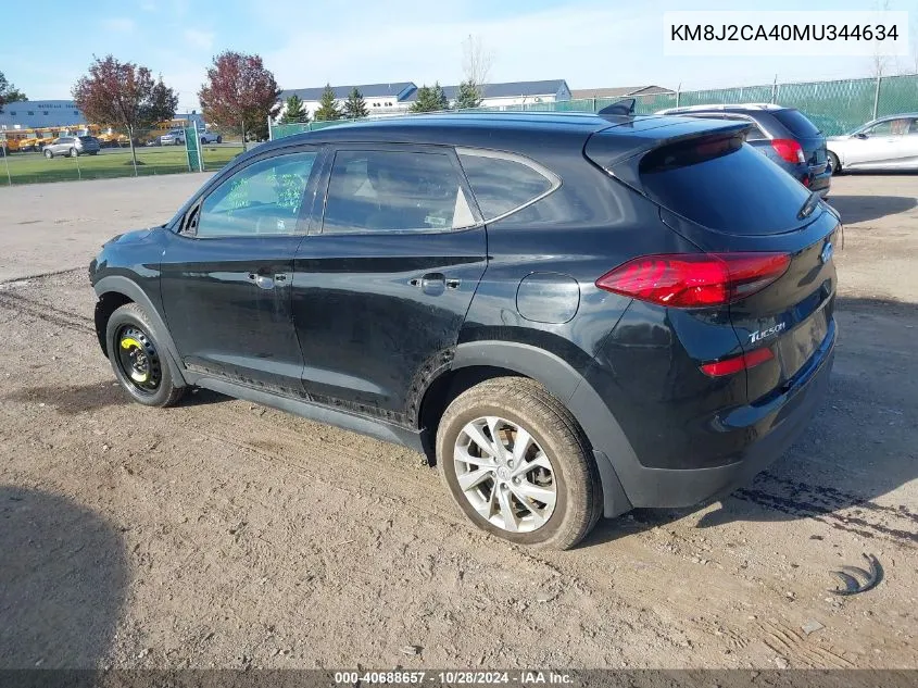 2021 Hyundai Tucson Se VIN: KM8J2CA40MU344634 Lot: 40688657