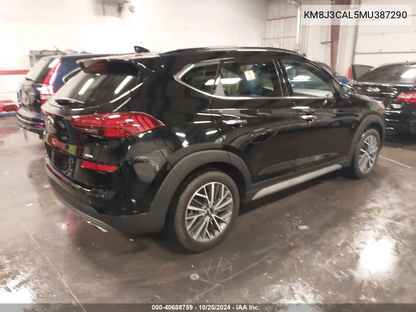 2021 Hyundai Tucson Ultimate VIN: KM8J3CAL5MU387290 Lot: 40688759