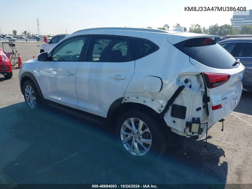 2021 Hyundai Tucson Value VIN: KM8J33A47MU386408 Lot: 40694083