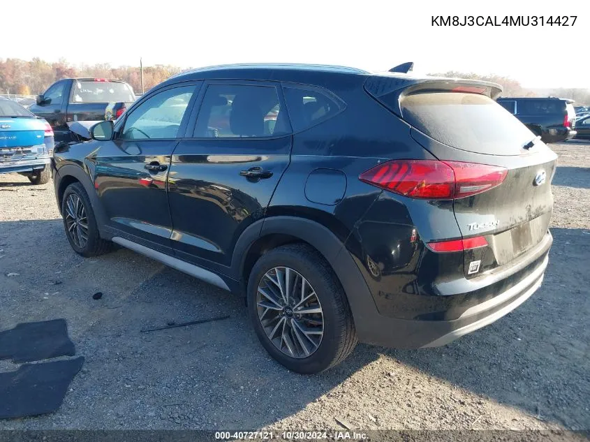 2021 Hyundai Tucson Sel VIN: KM8J3CAL4MU314427 Lot: 40727121