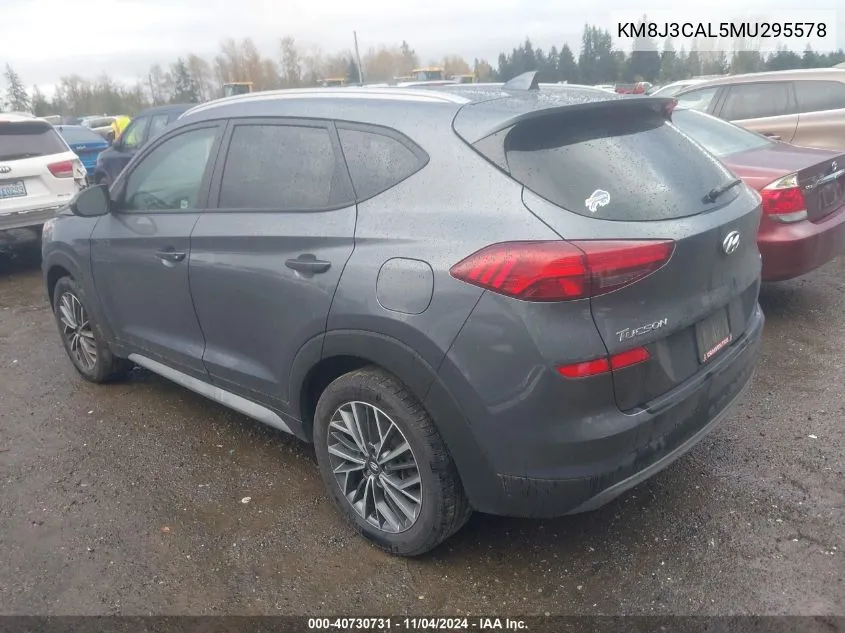 2021 Hyundai Tucson Sel VIN: KM8J3CAL5MU295578 Lot: 40730731