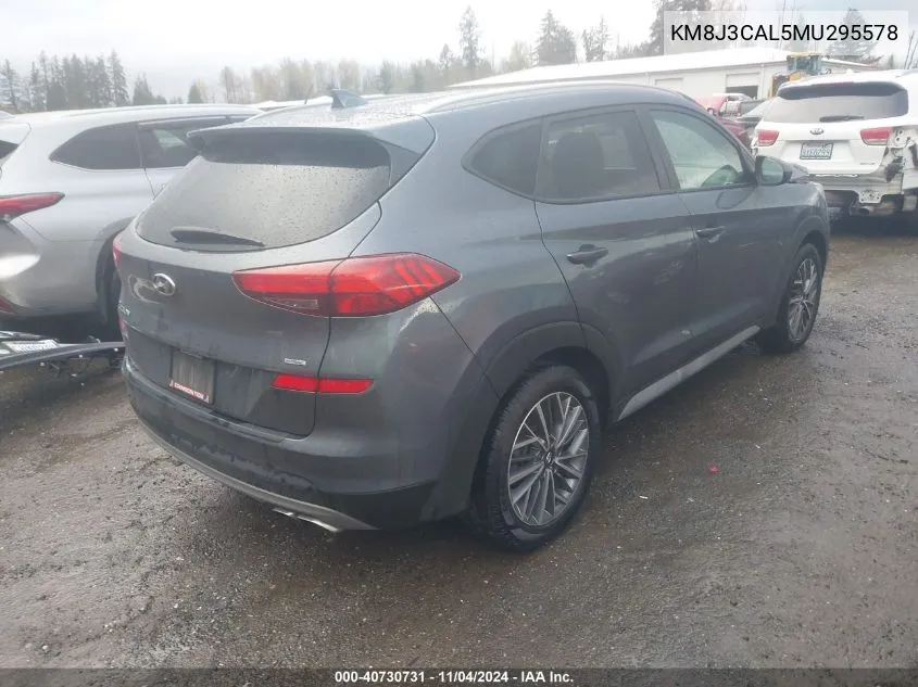 2021 Hyundai Tucson Sel VIN: KM8J3CAL5MU295578 Lot: 40730731