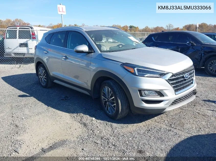 2021 Hyundai Tucson Limited VIN: KM8J33AL5MU333066 Lot: 40746395