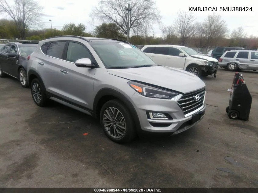 2021 Hyundai Tucson Ultimate VIN: KM8J3CAL5MU388424 Lot: 40760944