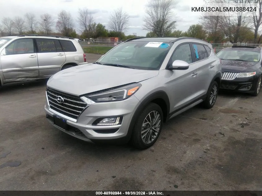 2021 Hyundai Tucson Ultimate VIN: KM8J3CAL5MU388424 Lot: 40760944