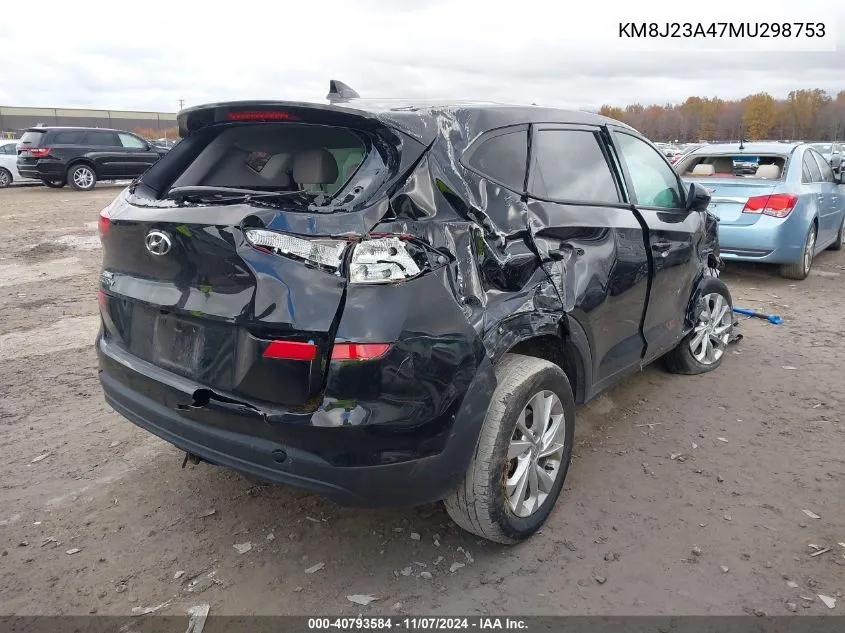 2021 Hyundai Tucson Se VIN: KM8J23A47MU298753 Lot: 40793584