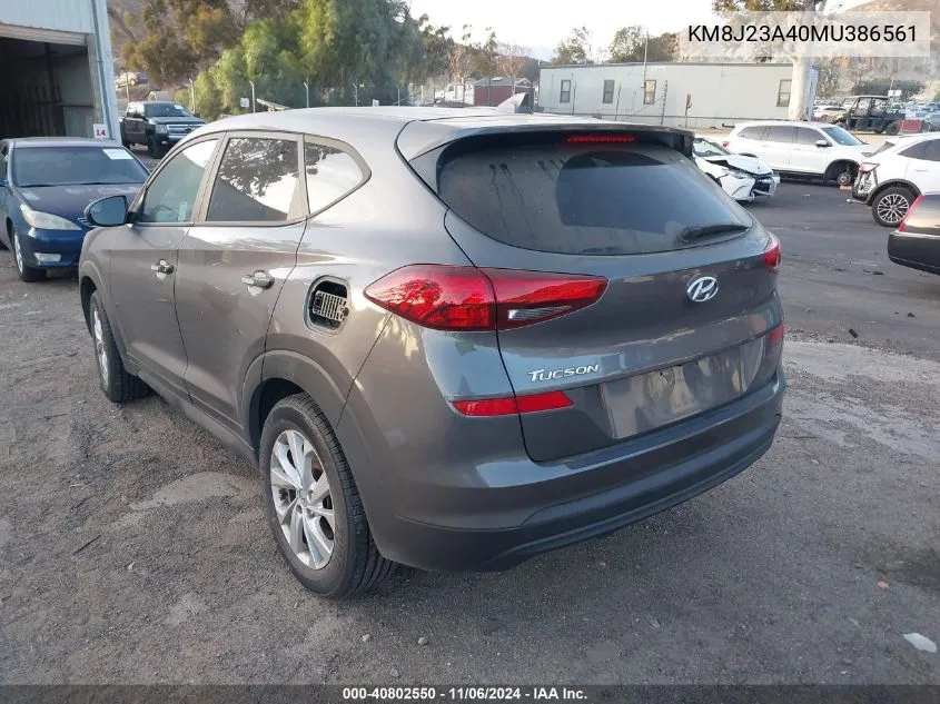 2021 Hyundai Tucson Se VIN: KM8J23A40MU386561 Lot: 40802550