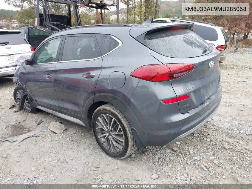 2021 Hyundai Tucson Ultimate VIN: KM8J33AL9MU285068 Lot: 40816091